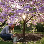 Cet arbre pousse aussi vite que le bambou, mais sa floraison remarquable fait toute la difference