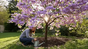 Cet arbre pousse aussi vite que le bambou, mais sa floraison remarquable fait toute la difference